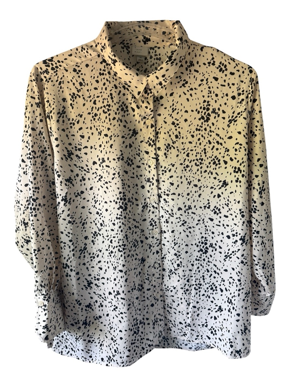 A New Day Women's Animal Print Button Down Shirt XL Workwear Casual Ombre